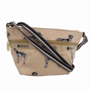 ×風間ゆみえ 美品 ショルダーバッグ ポーチ ドッグ柄 ベージュ /FF