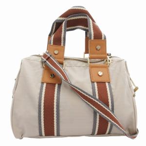 ×風間ゆみえ ミニボストンバッグ ショルダー 2WAY 斜め掛け 手提げ ロゴ ベージュ /FF