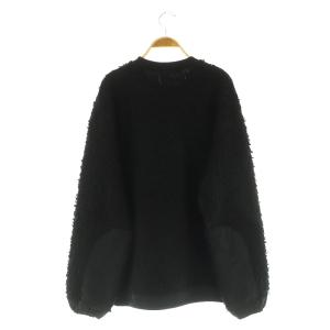 Scye ウールボアプルオーバー トレーナー 長袖 クルーネック 38 ブラック /MY OS SH