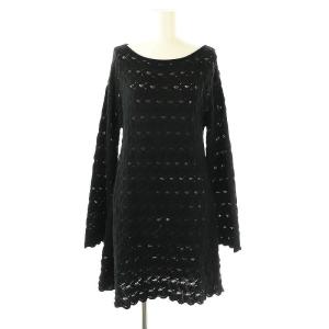 ドゥーズィエムクラス別注 KNIT A LINE OP ワンピース チュニック ミニ 長袖 ブラック /HK