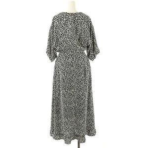 Ron Herman ベルベット プリント ワンピース ロング XS ブラック ホワイト /DF OS