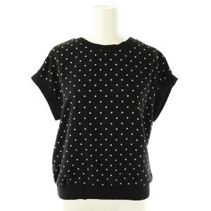 MACKINTOSH PHILOSOPHY MACKINTOSHPHILOSOPHY シフォン ドット柄 フレンチスリーブカットソー フレアスカート ロング 36 ブラック ホワイト /DF