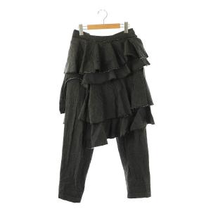 美品＊コムコム ジャージ フリルカットソー S 黒 ブラック 美品＊コムコム ジャージ フリルカットソー S 黒 ブラック