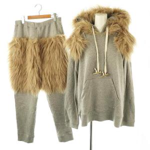 セットアップ ファー スウェット パーカー パンツ onesize グレー /DF OS