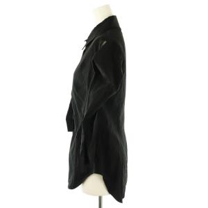 Yohji Yamamoto オープンショルダー 長袖 シャツ 1 ブラック /HK OS