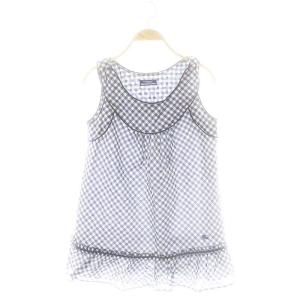 ギンガムチェック ノースリーブ チュニック 38 ブルー ホワイト /DF OS