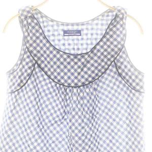 BURBERRY BLUE LABEL ギンガムチェック ノースリーブ チュニック 38 ブルー ホワイト /DF OS