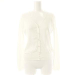 ハート刺繍 Vネック カーディガン ニット 38 ホワイト /DF OS