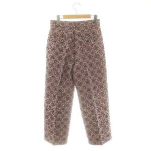 MAX MARA WEEKEND LINE 総柄 ジャガード ワイドパンツ ストレート ラメ I36 ピンク ブラウン オフホワイト /ES OS