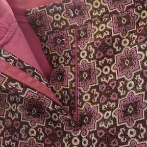 MAX MARA WEEKEND LINE 総柄 ジャガード ワイドパンツ ストレート ラメ I36 ピンク ブラウン オフホワイト /ES OS