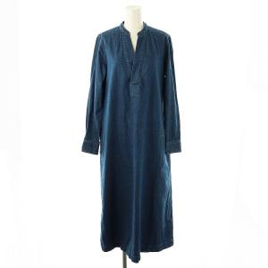デニムワンピース ロング 長袖 4 ブルー /DF OS
