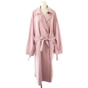 SOUFFLE OVER COAT トレンチコート スプリングコート ステッチ S ピンク ブラウン /CX