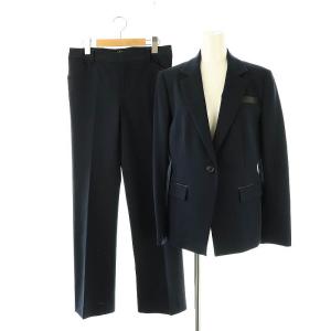 セットアップ スーツ ウール テーラードジャケット ストレートパンツ 6 紺 /MI OS