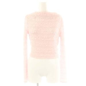 24SS クロップドシャーリングブラウス 長袖 F ピンク /ES OS