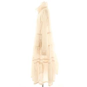 ANAYI ライトタフタロングティアードコート スプリングコート ナイロン 38 ピンクベージュ /ES OS