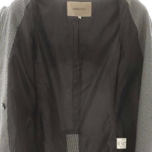 JUSGLITTY 金ボタンジャケット テーラード ダブル 千鳥格子 1 黒 ブラック 白 ホワイト /AT OS