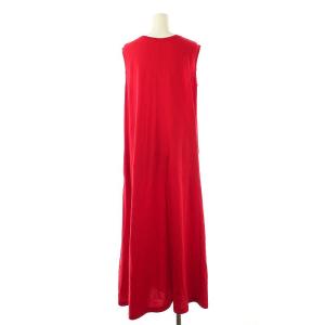 BEARDSLEY 24AW シンプルカットフレアワンピース マキシ ロング ノースリーブ 1 赤 レッド /AT OS