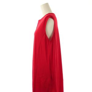 BEARDSLEY 24AW シンプルカットフレアワンピース マキシ ロング ノースリーブ 1 赤 レッド /AT OS