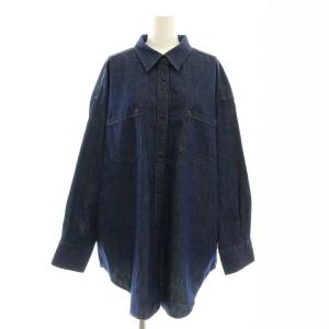 24AW ライトオンスデニムシャツ スタンドカラー 長袖 F 紺 ネイビー /AT OS