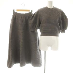 セットアップ ニット ボリュームスリーブカットソー フレアスカート 36 グレー /DO OS