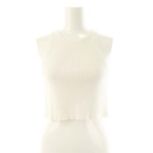 23SS ALFRED Cropped タンクトップ カットソー ノースリーブ ホワイト /DF OS