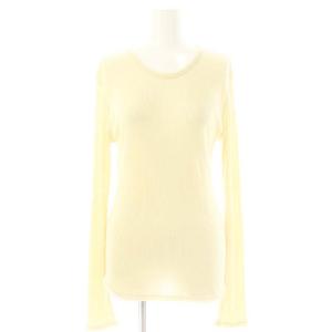 23AW テレコ ロングスリーブ カットソー リブ 長袖 カシミヤ混 イエローベージュ /ES OS