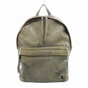 リュックサック デイパック バッグ レザー カーキ /HO AD