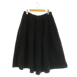 コットン リネン クロップドワイド パンツ フレア タック ボタンフライ 1 ブラック /MY OS