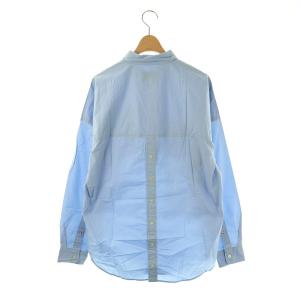 HYSTERIC GLAMOUR UPER HYS ROCK pt バックボタンプルオーバー シャツ 長袖 F 青 ブルー /AT OS
