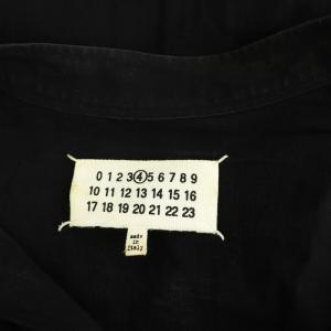 Martin Margiela 4 コットン 4ステッチ スキッパー シアー ブラウス 五分袖 ドルマンスリーブ 38 ブラック /MY OS