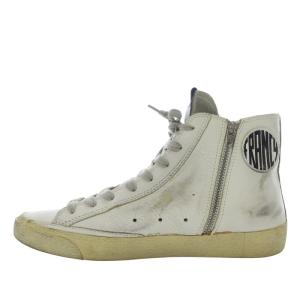 スニーカー ハイカット FRANCY 加工 レザー 37 ホワイト /YO15 SH
