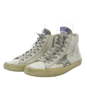 GOLDEN GOOSE スニーカー ハイカット FRANCY 加工 レザー 37 ホワイト /YO15 SH