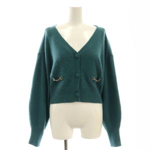 フォックスビットカーディガン Vネック ニット F ブルーグリーン /DO OS