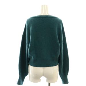 Lily Brown LilyBrown フォックスビットカーディガン Vネック ニット F ブルーグリーン /DO OS