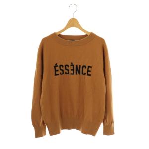 ESSENCEロゴニット セーター 長袖 ウール キャメル /NR OS