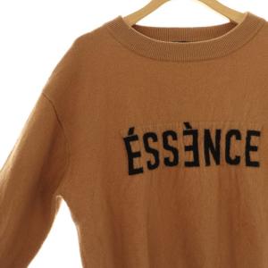 Spick&Span ESSENCEロゴニット セーター 長袖 ウール キャメル /NR OS