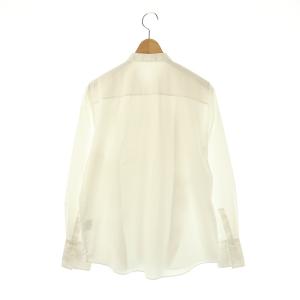 theory luxe 24SS LUXE COTTON POLENE プリーツシャツ ブラウス 長袖 38 ホワイト /DF
