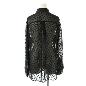 theory luxe 24AW Francine Milena ドットシアーシャツ 長袖 38 ブラック /DF OS