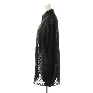 theory luxe 24AW Francine Milena ドットシアーシャツ 長袖 38 ブラック /DF OS