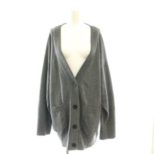 23AW コットンカシミヤビッグカーディガン ニット Vネック グレー /DF OS
