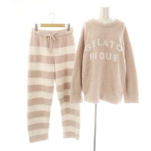 23AW セットアップ パウダーロゴジャガードプルオーバー&2ボーダーロングパンツ 部屋着 ルームウェア