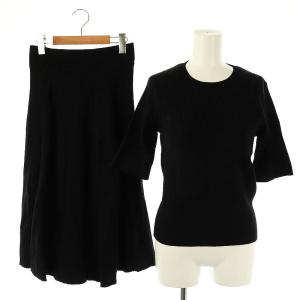 リブニットSET UP セットアップ カットソー フレアスカート 0 黒 /MI OS