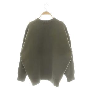 SLOBE IENA 24AW ウォッシャブルPEカーディガン ニット 長袖 クルーネック カーキ /NR OS