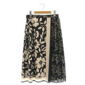 SOLEIR スカート フレア ミモレ ロング 6 黒 ブラック /AT OS
