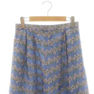 TOCCA LATIFLOLIA スカート フレア ミモレ ロング 6 青 ブルー /AT OS