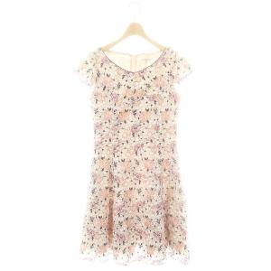 ROSE GERANIUM ドレス ワンピース ロング 半袖 6 ホワイト ネイビー /HK OS