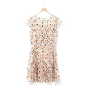 TOCCA ROSE GERANIUM ドレス ワンピース ロング 半袖 6 ホワイト ネイビー /HK OS