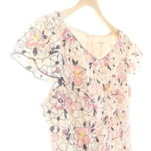 TOCCA ROSE GERANIUM ドレス ワンピース ロング 半袖 6 ホワイト ネイビー /HK OS