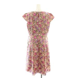 TOCCA SPRING BOUQUET ドレス ワンピース フレンチスリーブ 花柄 ひざ丈 6 ピンク 紫 パープル