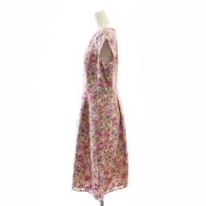 TOCCA SPRING BOUQUET ドレス ワンピース フレンチスリーブ 花柄 ひざ丈 6 ピンク 紫 パープル